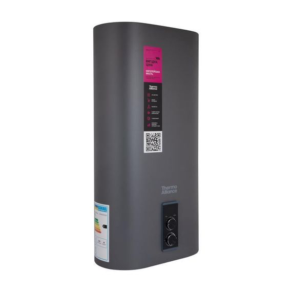 Водонагрівач електричний Thermo Alliance 50 л Grey, плоский вертикальний, мокрий ТЕН 2 кВт (0,8+1,2) DT50V20G(PD)/2G | Зображення 2