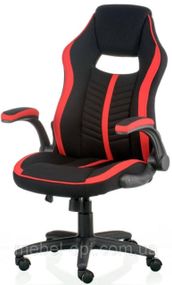 Офісне крісло - геймерське крісло Prime black - red екокожа