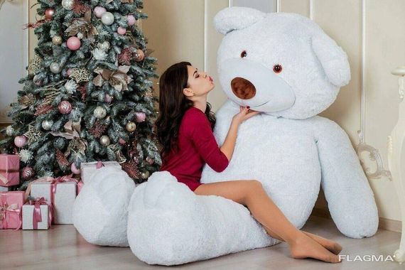 Огромный мягкий мишка Yarokuz Уильям 250 см Белый | Зображення 3