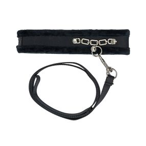 Нашийник із повідцем Punishment - Crystal Collar & Leash - Black