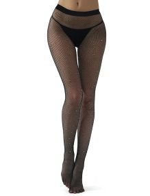 Колготки в сеточку со стразами Star Night черные, XS-L sexstyle