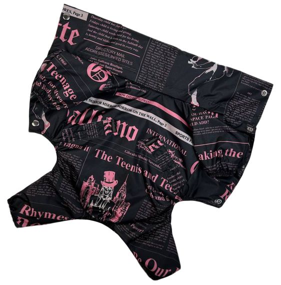 Дощовик із прихованим капюшоном газета рожевий M-97 | Зображення 5