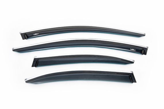 Вітровики з хром молдингом SD (4 шт, HIC) для Mercedes C-сlass W205 2014-2021рр | Зображення 1