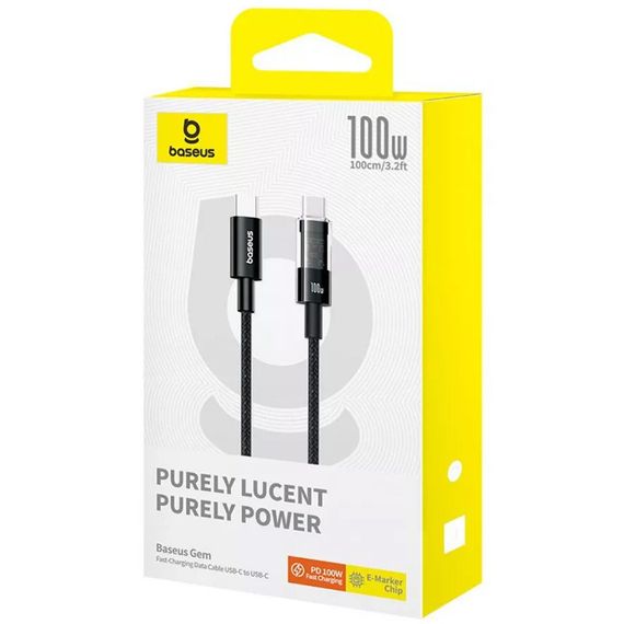 Дата кабель Baseus Gem Fast Charging Type-C to Type-C 100W (1m) (P10373000111) | Зображення 6