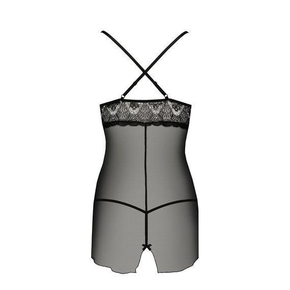 Прозора сорочка приталена QUENTRIS CHEMISE black L/XL - Passion Exclusive, трусики | Зображення 5