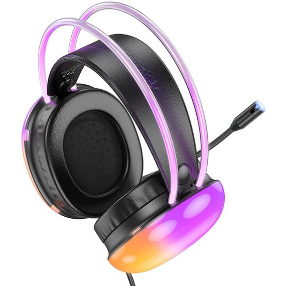 Накладні навушники Hoco W109 Plus Rich USB7.1 channel gaming (USB/2m) Black | Зображення 2