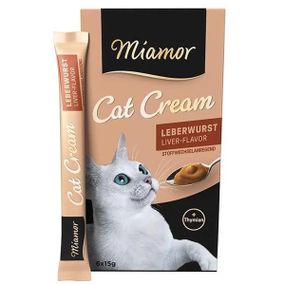 Жидкие лакомства для котов с печенкой Miamor Cream Leberwurst, 15 гр х 6 шт
