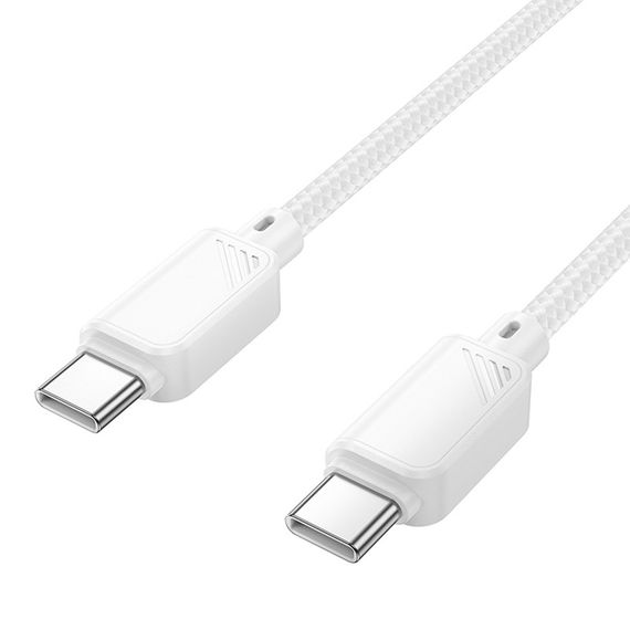 Дата кабель Hoco X113 Beneficio Type-C to Type-C 60W (1m) White | Зображення 1