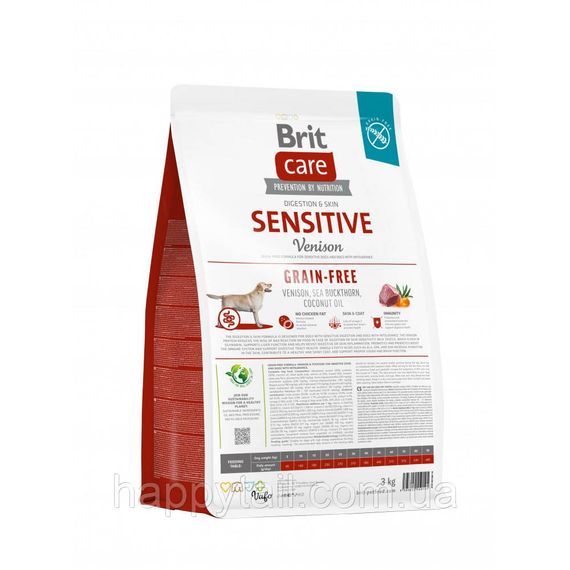 Беззерновой корм Brit Care Sensitive для собак с чувствительным пищеварением, оленина, 3 кг | Зображення 2