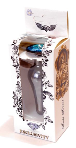 Анальний затор Boss Series - Jewellery Dark Silver BUTT PLUG Light Blue, BS6400058 sexstyle | Зображення 6