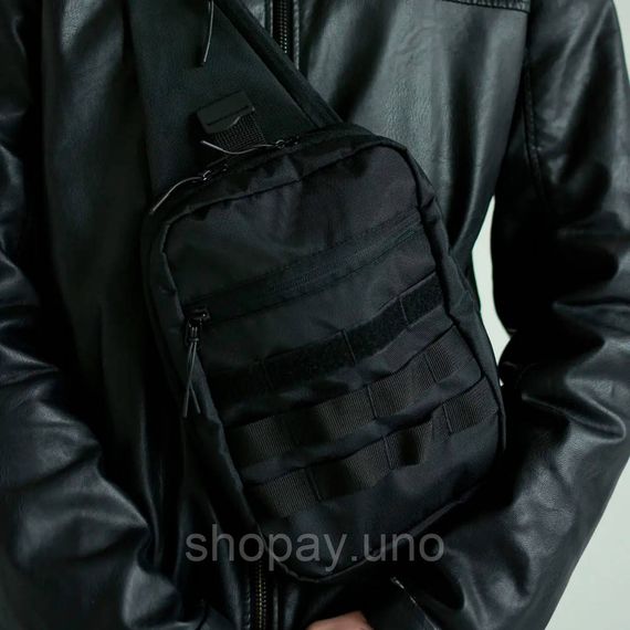 Тактична сумка‑кобура Cordura 1000D, чорна, 6 кишень, швидкий доступ, слінг через плече, чоловіча кроссбоді | Зображення 4