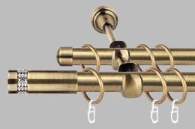 Карниз для штор дворядний металевий 19 мм, Хантос (комплект) 200 див.