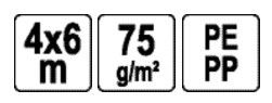 Тент чохол накидка 75 гр/м² 4 х 6 м VOREL -85115 | Зображення 9