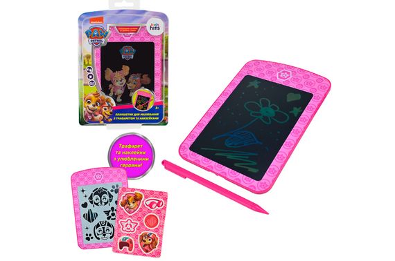 Планшет для малювання Paw Patrol KH74/002L LCD екран 6,5'', трафарет, наліпки блістер р.15x22x3см