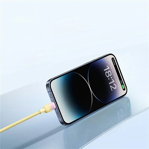 Дата кабель Baseus Discolor Series Fast Charging USB to Lightning 2.4A (1m) (P10374900) Custard Yellow | Зображення 2