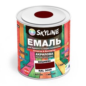 Эмаль для пола SkyLine Вишневый RAL 3005 0.75 л