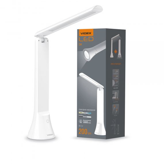 LED лампа настiльна-ліхтарик VIDEX TF11W 5W 3000-5500K