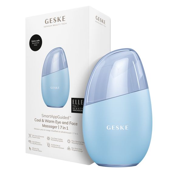 Масажер для обличчя GESKE Cool&Warm Eye and Face Massager 7в1 starlight, Блакитний
