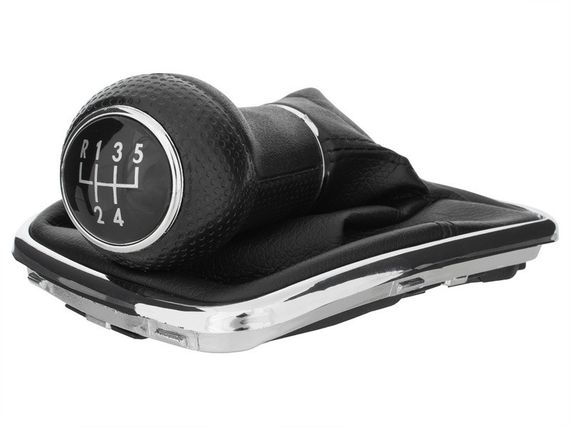 VW Bora (98-05) ручка переключения передач КПП 5 ступка диаметр 12мм + чехол+ рамка ХРОМ