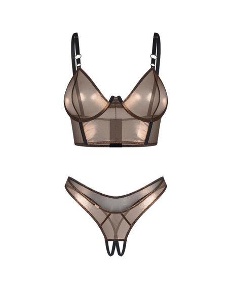 Комплект Obsessive Soranna top & crotchless thong 2XL/3XL Sex Aura | Зображення 3