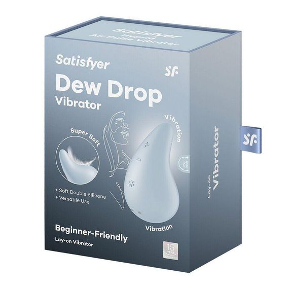 Вібратор для зовнішньої стимуляції Satisfyer Dew Drop Blue, 2 мотори, 12 режимів, м’який корпус Sex Aura | Зображення 5