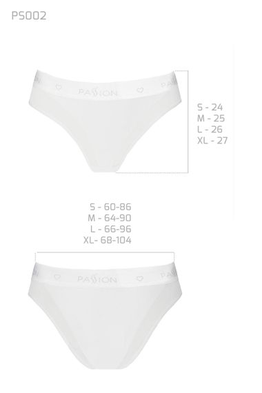 Трусики бавовняні з прозорою вставкою Passion PS002 PANTIES, Білий, M, M | Зображення 3