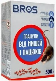 Bros гранули  від мишей та щурів 500 г