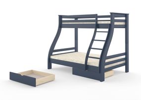 Двухъярусная детская кровать iSmart Аляска Синий (S 7010 R 90B) 140-90х190 см с ящиками (DDMBG-2267)