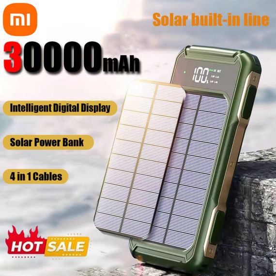 Павербанк високої ємності 30000mAh на сонячній батареї Solar Power Bank 4 в 1 | Зображення 7