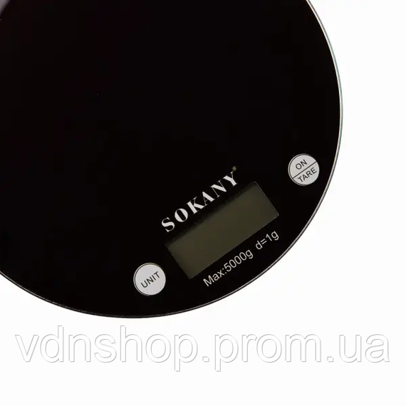 Ваги кухонні до 5 кг електронні для зважування продуктів настільні ваги без чаші на батарейках Чорний SK-19023B | Зображення 2