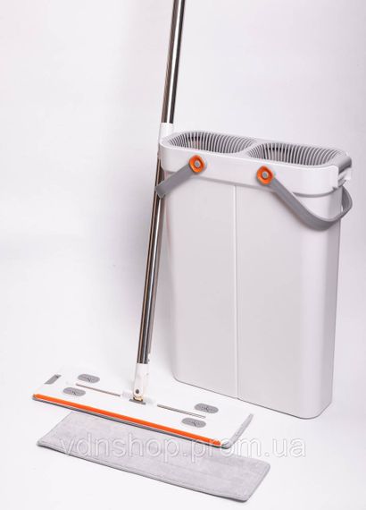 Швабра з відром для миття підлоги з віджимом, плоска насадка з мікрофібри, набір для прибирання дому HP-35015-18 | Зображення 4
