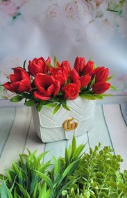 Мило ручної роботи Букет тюльпани в сумці