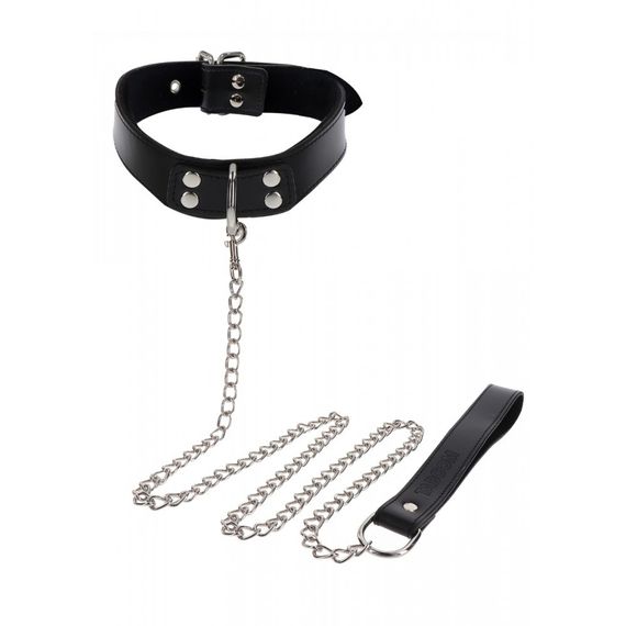 Нашийник широкий з повідцем Taboom Luxury Bondage Essentials чорний Sex Aura | Зображення 4