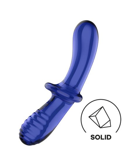 Фалоімітатор подвійний зі скла Satisfyer Double Crystal, синій Sex Aura | Зображення 3