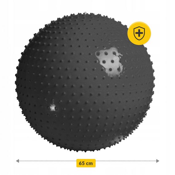 М'яч для фітнесу (фітбол) 4FIZJO 65 см масажний Anti-Burst 4FJ0618 Black (P-5905973400237) | Зображення 6