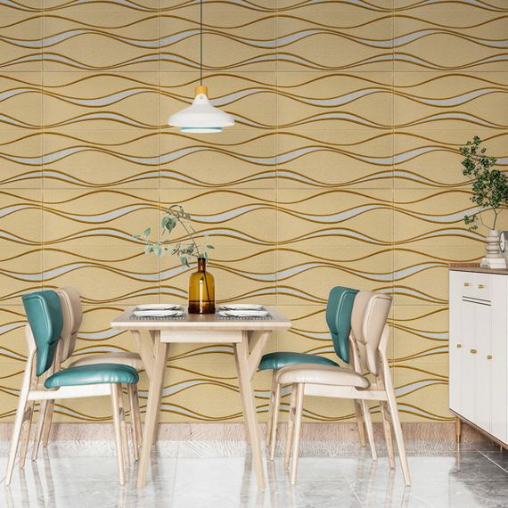 Самоклеюча 3D панельі 700x700x5мм золоті хвилі (194) SW-00000766 | Зображення 4