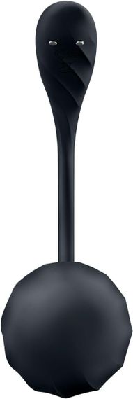 Смарт-віброяйце Satisfyer Ribbed Petal Connect App Black, керування зі смартфона, пульт ДК | Зображення 3