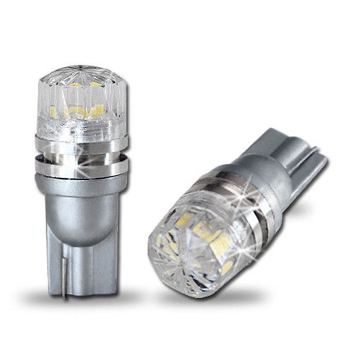 Светодиодная красная (Red) автолампа T10 2W Crystal lens (Silver socket) (Precision)