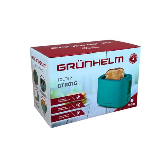 Тостер Grunhelm GTR01G 750 Вт зелений | Зображення 5