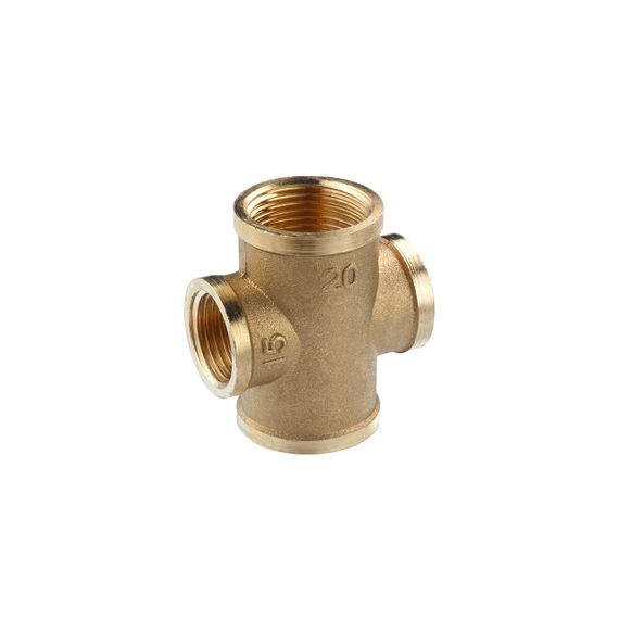 Хрестовина посилена перехідна LexLine 3/4''х1/2''х3/4"х1/2" ВВВВ латунна УК4606-В