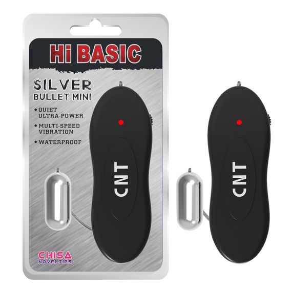 Вибропуля на пульте управления Chisa Hi-Basic Silver Bullet Mini, серебристая sexstyle | Зображення 1