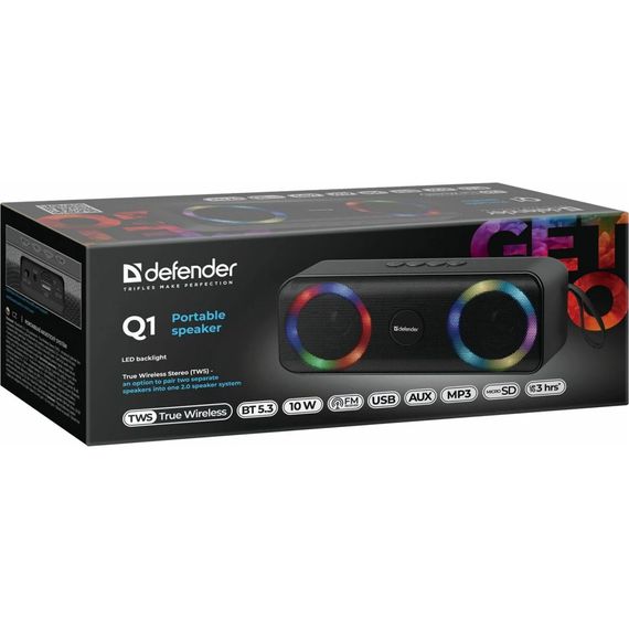 Портативна колонка Defender Q1 10Вт, Black (65301) | Зображення 4