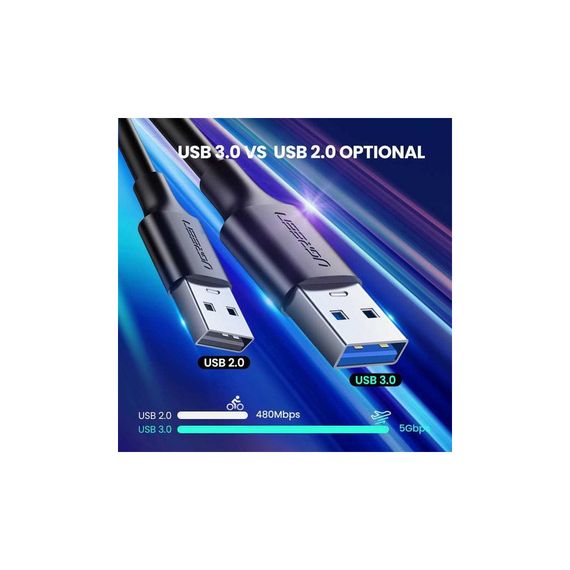 Дата кабель USB 3.0 AM to Type-C 1.0m US184 Black Ugreen (20882) | Зображення 3