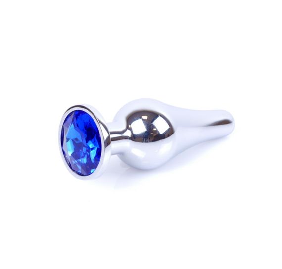 Анальна пробка - Jewellery Silver BUTT PLUG- Dark Blue | Зображення 3