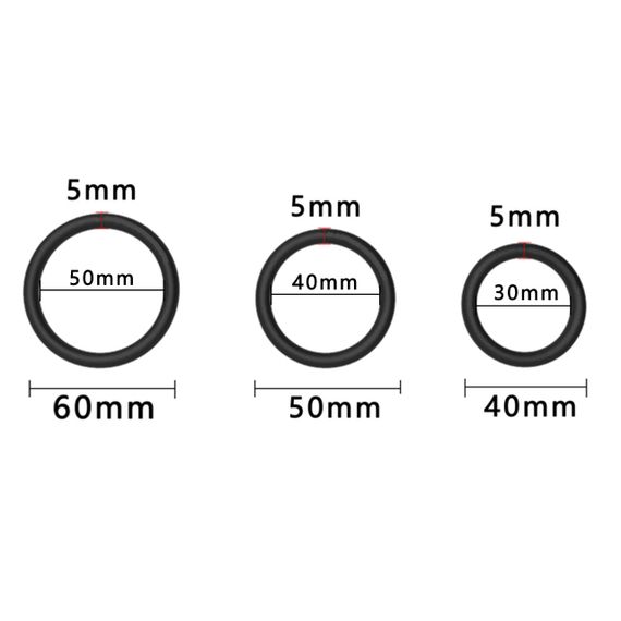 Ерекційні кільця - Erospace Men’s Play Set Of 3 Cock Rings B7 Sex Aura | Зображення 4