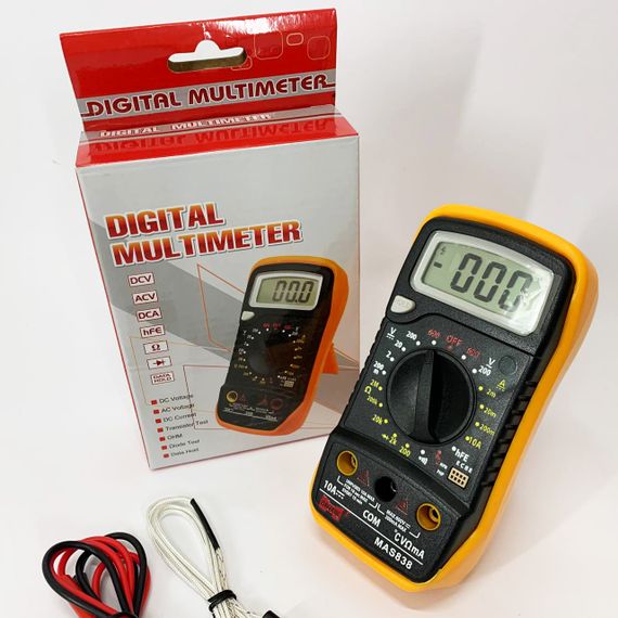 Мультиметр HAOYUE MAS838 з функцією вимірювання температури, перевірка транзисторів, звукове продзвонювання | Зображення 1