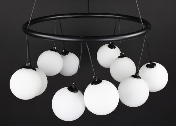 Люстра підвісна на 10 лампочок 27519 Чорний 45-160х65х65 см. | Зображення 9