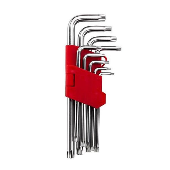 Набір ключів Г-подібних TORX подовжених 9 од., Т10-Т50, Cr-V INTERTOOL HT-0608 | Зображення 1