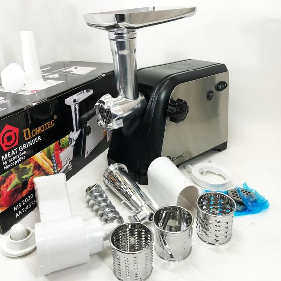 Мясорубка 3в1 мясорубка для дома Domotec из нержавеющей стали с насадками TZ-85 | Зображення 7