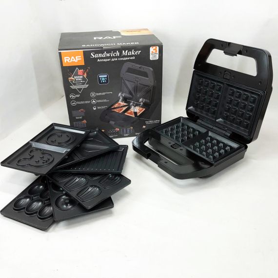 Компактна електрична вафельниця RAF, Сендвічниця мультипекар, Гриль для дому для шашлику OE-10 | Зображення 6